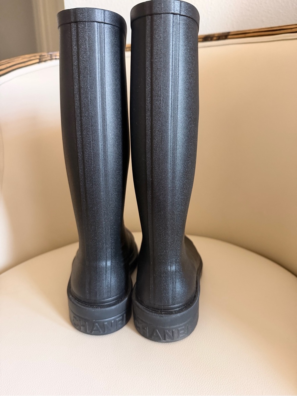 Chanel Knee Boot with Burgundy Interior - Picture 5 of 7